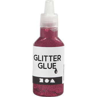 Glitterlijm donkerroze, 25ml