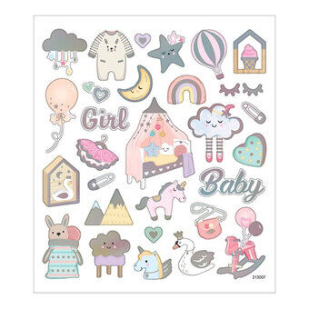 Stickers Baby Meisje, 1 Vel