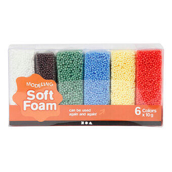 Zachte Foam Klei Standaardkleuren, 6x10gr.