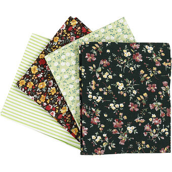 Patchworkstof groen 45x55cm, 4 st.