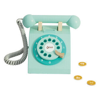 Klassieke Wereld Houten Retro Telefoon Turquoise