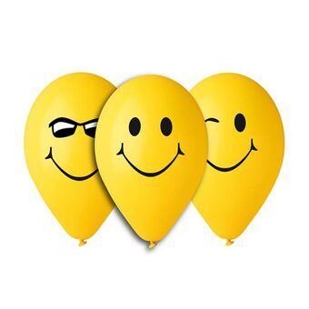 Smiley ballonnen, 5 stuks.