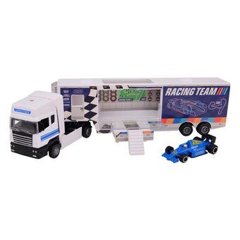 Racing team truck met gegoten racewagen