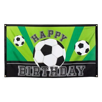 Vlag voetbal happy birthday, 150x90cm