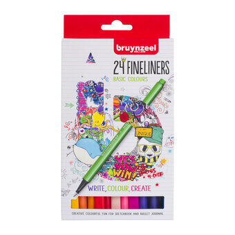 Bruynzeel fineliners, 24 st.