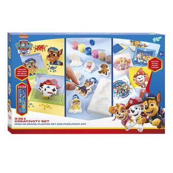 Totum 3in1 PAW Patrol Strijkkralen, Gips Gieten en Pixelkunst Knutselset