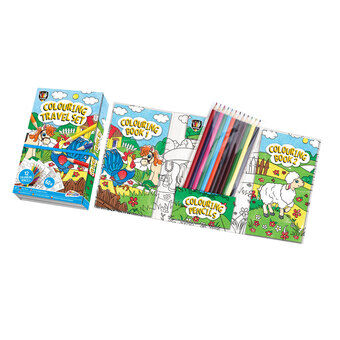 Kleurboeken (2 stuks) met potloden - boerderij