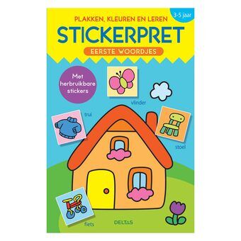 Stickerpret Eerste Woordjes Plakken, Kleuren en Leren (3-5j)