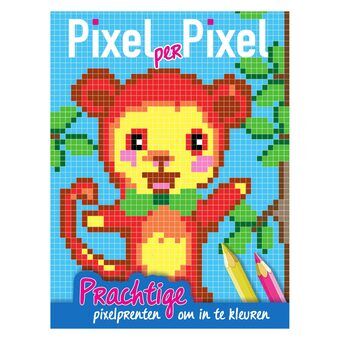 Pixel kleurboek aap