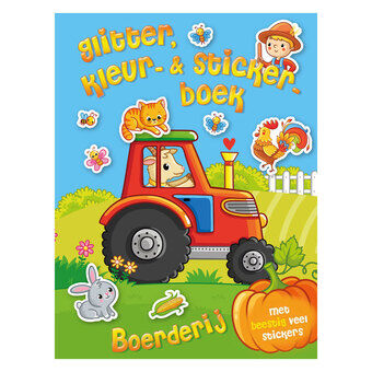 Glitter, Kleur- en Stickerboek - Boerderij