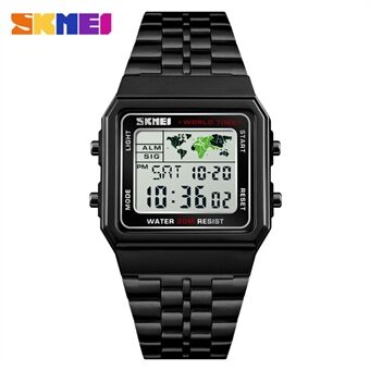 SKMEI Men\'s [5 Time] Watch Rectangle Dial [EL Luminous] Digital Watch