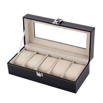 Horloge Doos Horloge Display Case Opslag Organizer Doos 5-Vaks Horloge Doos Case