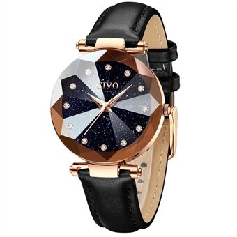 CIVO 8064C 3 ATM Waterdicht Nr. Analoog quartz horloge met ronde wijzerplaat, leren band