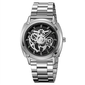 SKMEI 2293 Mechanische Stijl Heren Stalen Band Holle Quartz Horloge