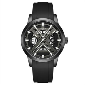 WLISTH 6183 Eenvoudig Stijlvol Luminieus Quartz Horloge met Siliconen Band - Zwart