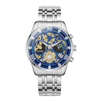 SKMEI 7039 Ontwerp met holle wijzerplaat Zakelijk Fashion Heren Quartz Horloge Stopwatch Kalender Polshorloge