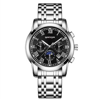 SANDA 7006 Fashion polshorloge Mechanisch analoog horloge met Steel band