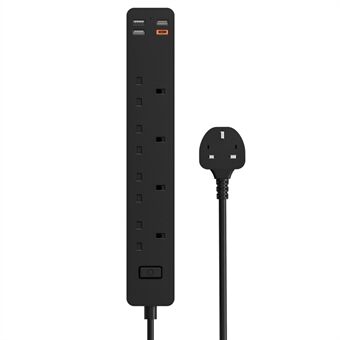 WIWU U02 Stekkerdoos PD 20W snelladend desktoplaadstation met USB A- en USB C-poorten, UK-stekker