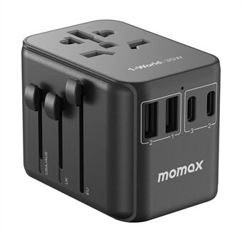 MOMAX 1-World 35W Universal PD-snellaadadapter Wereldwijd reizen 5 poorten + wisselstroomconverter