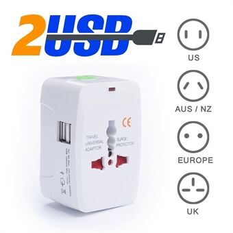 Universal Travel Power Adapter Converter met dubbele USB-poorten