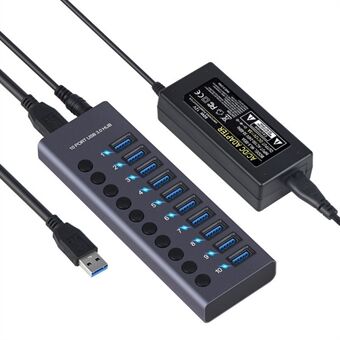 USB 3.0-laadstation Oplader 10-poorts oplader Uitbreiding Power Hub-oplaadstation met onafhankelijke schakelaar Hoge stroom