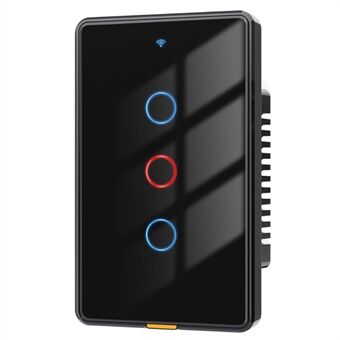 MG-KG101 WiFi+433 Dual Mode 3 Gang 10A Touch Smart Switch Tuya APP Spraakbediening Wandschakelaar, US Plug / Zwart