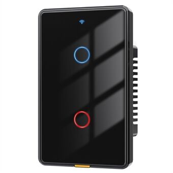 MG-KG101 WiFi+433 Dual Modus 2-Gang 10A Touch Slimme Schakelaar Tuya APP Spraakbesturing Muur Lichtschakelaar, US Stekker / Zwart