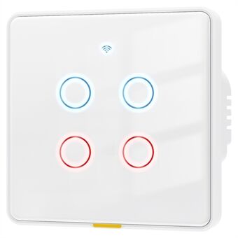 MG-KG110 4-Gats WiFi+433 Dual Mode Touch Slimme Schakelaar Tuya APP Spraakbediening Wandschakelaar, EU Plug  /  Wit