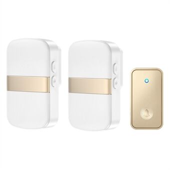 CACAZI FA96 60 Chime Zelfaangedreven draadloze deurbel Smart Home Alarmsysteem, 1 zender + 2 ontvangers