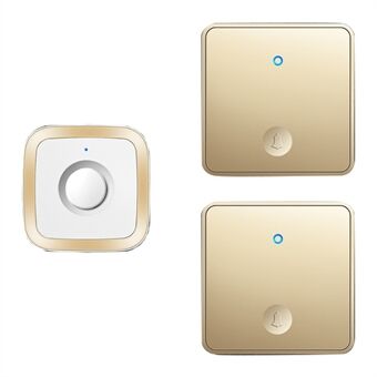 CACAZI FA12 60 Liedjes 5 Niveaus Verstelbare Draadloze Deurbel Bellende Bel (Type 86 Big Knop), 2 Zenders+1 Ontvanger