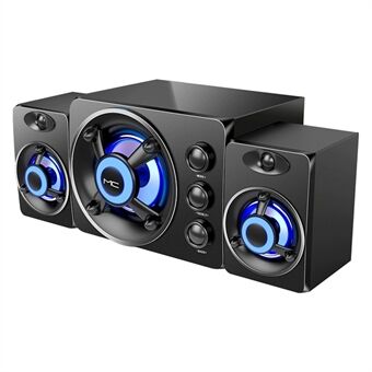 SADA D-208 3 in 1 Home Speaker Set Portable Design Super Bass Subwoofer with Colorful LED Light 3.5mm Wired Speakers TF Card Slot