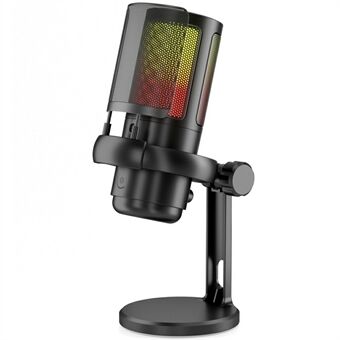 ME6P RGB Licht USB Condensatormicrofoon Conferentie Opname Professionele Desktop Microfoon