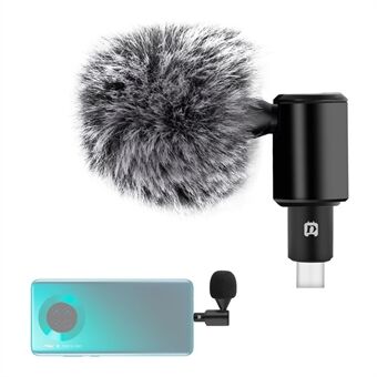 PULUZ PU616B Type-C Draadloze Dasspeldmicrofoon Clip-On Omni Dasspeld Mic voor Android Telefoon Interview / Live Stream