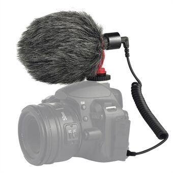 PULUZ PU3044 Professionele Interview Microfoon met Schokdemper voor DSLR Camera / Smartphone / Tablet