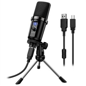 DM19 USB Computer Microphone Condenser Cardioid Mic with Tripod Stand for Gaming Live Streaming Recording