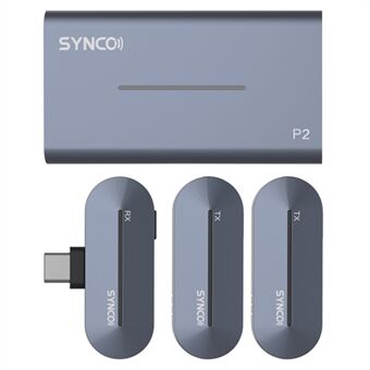 Synco P2T voor Type-C Device Studio draadloos microfoonsysteem, 2 zenders + 1 ontvanger