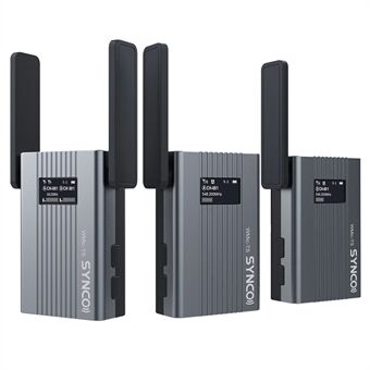 Synco WMic-TS [2 zenders + 1 ontvanger] Mini UHF draadloos lavalier-microfoonsysteem Clip-on microfoon voor mobiele telefoon/DSLR-camera