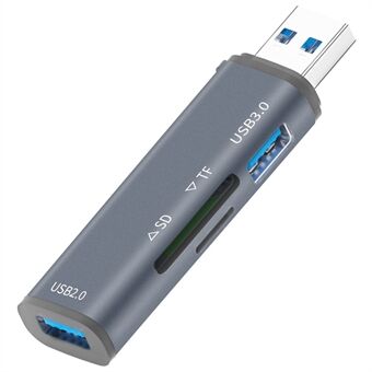 ADS-308A Aluminiumlegering USB 3.0 + USB 2.0 Splitter Hub SD / TF-kaartlezer