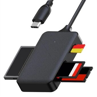 4-in-1 USB-C Kaartlezer voor SD+TF+MS+CF-kaarten Laptop Computer Gegevensoverdracht Adapter