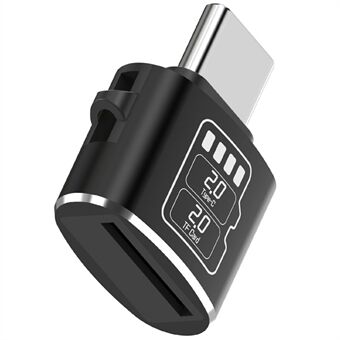 Mini aluminium legering Type-C kaartlezer ondersteunt tot 2TB TF-kaart, 25MB/s leessnelheid