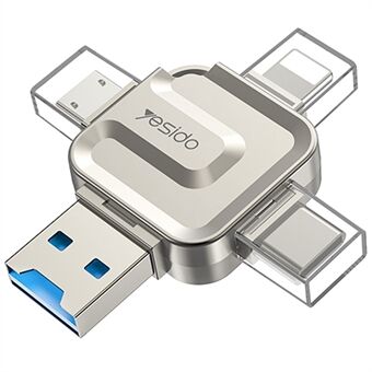 YESIDO GS23 USB 3.0 Hoge Snelheid Kaartlezer 4 in 1 TF Kaartlezer Draagbare Geheugenkaart Adapter