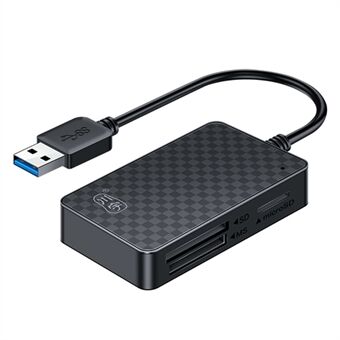 KAWAU C366 USB3.0 Kaartlezer Multi-Port CF / TF / SD / MS Kaartlezer met 15cm Kabel (Enkele Station Weergave)