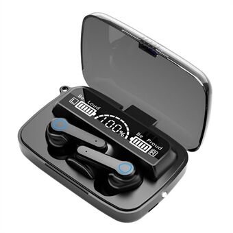 M19 TWS Bluetooth 5.1 Sport Headset Touch Siri Digitaal display Draadloze stereo-koptelefoon Oortelefoon - gegalvaniseerd zilver