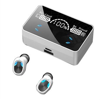 X3 TWS Bluetooth 5.1 Mini Draadloze Touch Oortelefoon Waterdichte Sport Stereo Muziek Oproep Headset met Spiegel Oppervlak LED Display Oplaadcase
