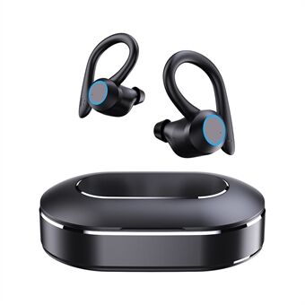 Q23 Oorhaak Headsets Waterdicht TWS Draadloze Bluetooth-oordopjes Sport Aanraakgestuurde koptelefoon met oplaadkabel - Zwart