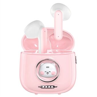 I18M Bluetooth 5.3 Draadloze Koptelefoon Dual Mic HD Bellen Ruisonderdrukking Oordopjes met Cartoon Kitten Oplaadkoffer