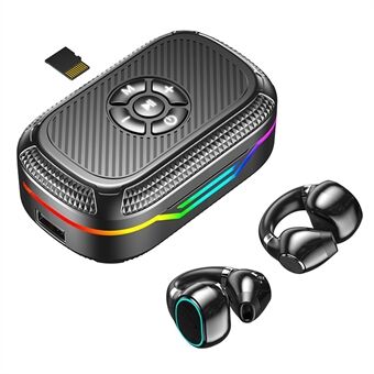 DX-15 MP3 Bluetooth Draadloze Hoofdtelefoon met RGB-licht Clip-On Oordopje Ondersteuning voor TF-kaart uitvoer