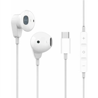 Bedrade koptelefoon Type-C connectoren HIFI Stereo Half In-ear koptelefoon voor Xiaomi Huawei etc.