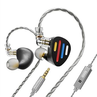 ND X12 Bedrade Oortelefoons 10mm Dynamische Driver +5BA HiFi In-Ear Koptelefoons met Afneembare Kabel, met Microfoon