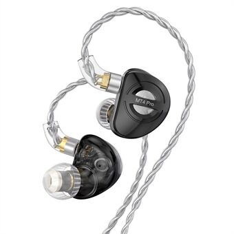 TRN MT4 PRO Afneembare 3,5 mm Bedrade In-Ear Oortelefoon Dual Dynamic Driver HiFi Headset, zonder Microfoon